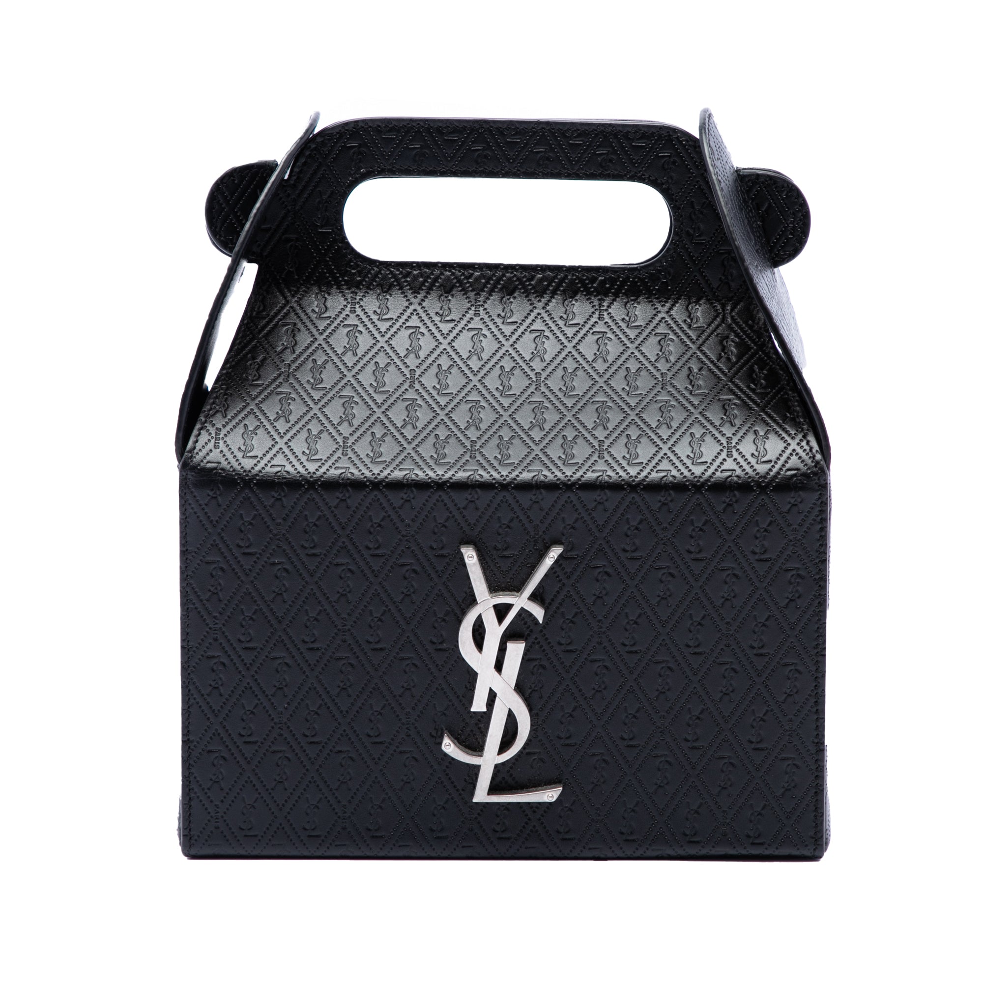 Monogram Leather Take Away Box Handbag Black - Lab Luxury Resale