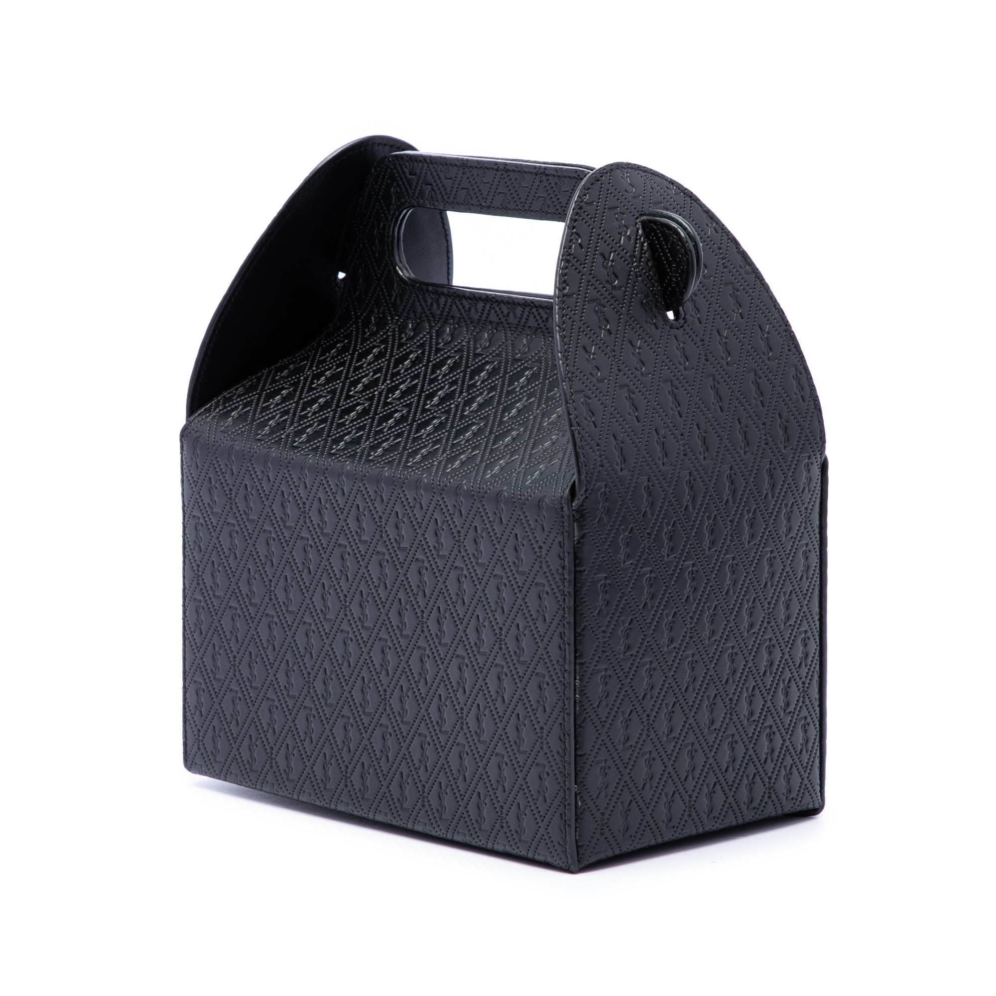 Monogram Leather Take Away Box Handbag Black - Lab Luxury Resale