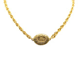 Gold Plated CC Medallion Necklace Gold - Lab Luxury Resale