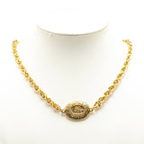 Gold Plated CC Medallion Necklace Gold - Lab Luxury Resale