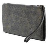 Metallic Lambskin CC Chain Fringe Clutch Black - Lab Luxury Resale