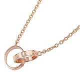18K Rose Gold Love Interlocking Necklace Pink - Lab Luxury Resale
