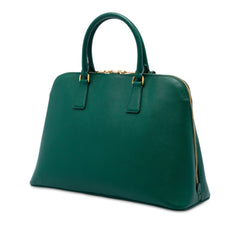 Large Saffiano Lux Promenade Satchel Green - Lab Luxury Resale