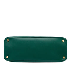 Large Saffiano Lux Promenade Satchel Green - Lab Luxury Resale