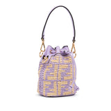 Mini Raffia Zucca Mon Tresor Bucket Bag Purple - Lab Luxury Resale