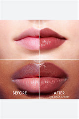 Dior Addict Lip Glow 48-Hour Hydrating Lip Balm in Black Cherry, pH-activated color, unopened, with sleek packaging.