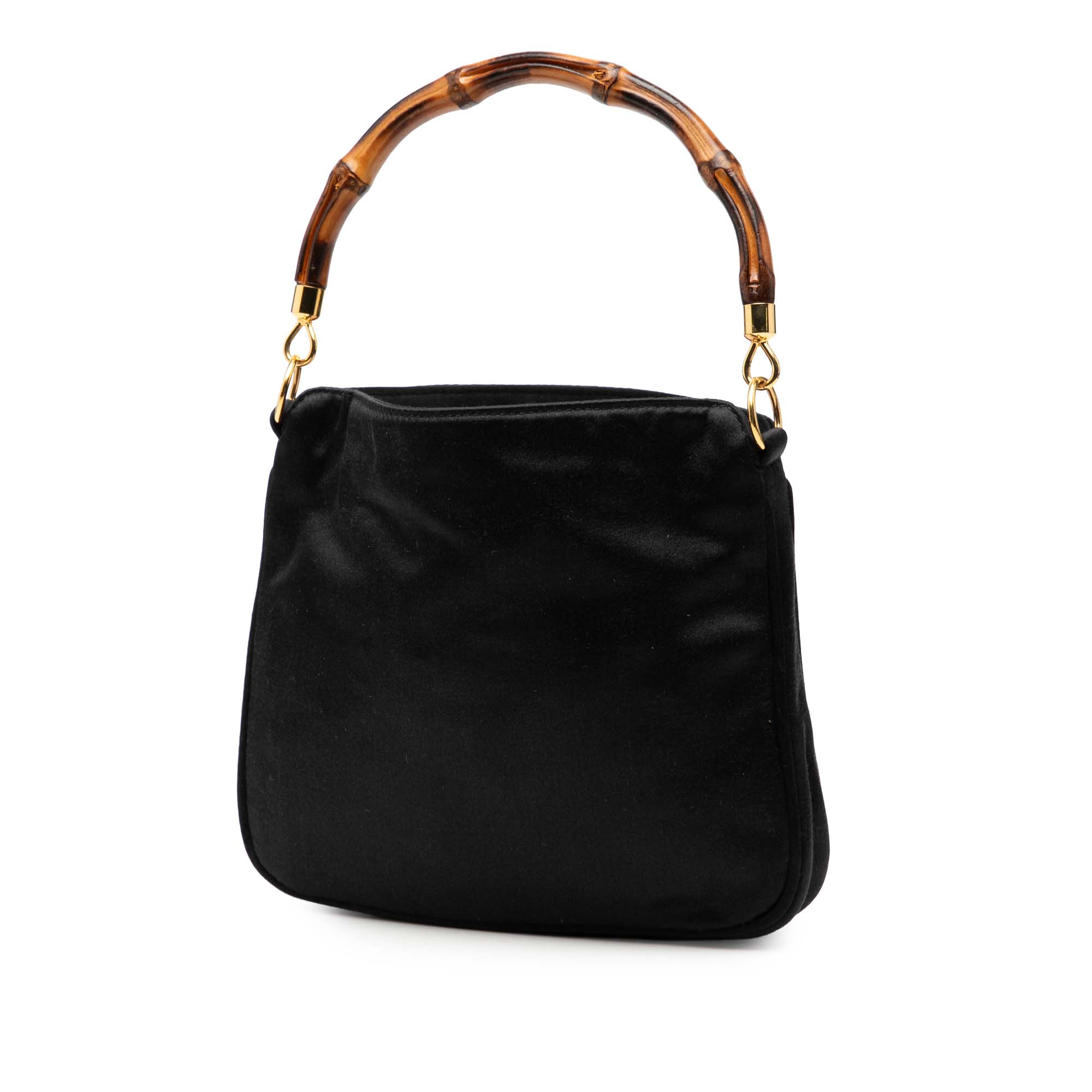 Bamboo Satin Satchel Black - Lab Luxury Resale