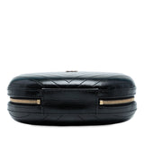 Chevron Stitched Calfskin La Pausa Evening Bag Black - Lab Luxury Resale