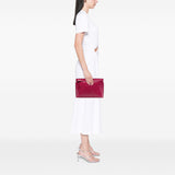 Embossed Calfskin Anagram Repeat T Pouch Red - Lab Luxury Resale