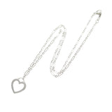 18K White Gold Sentimental Heart Pendant Necklace Silver - Lab Luxury Resale