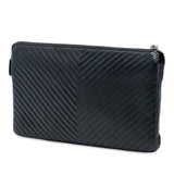 CC Chevron Caviar Zip Clutch Black - Lab Luxury Resale