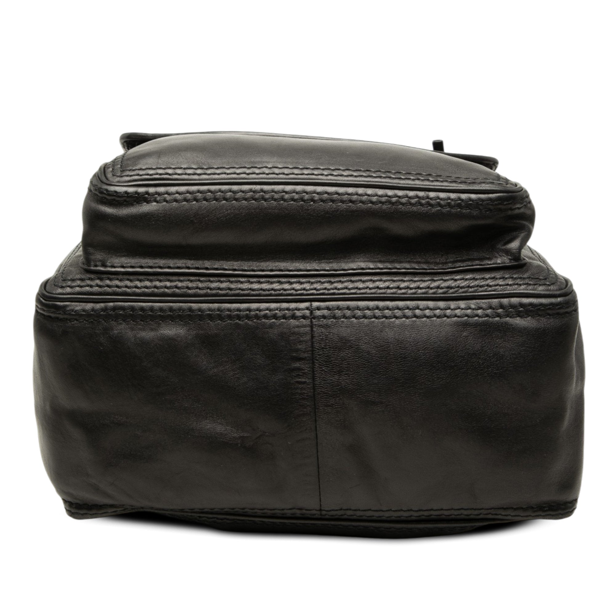 Nappa Intrecciato Trimmed Drawstring Flap Backpack Black - Lab Luxury Resale