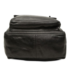 Nappa Intrecciato Trimmed Drawstring Flap Backpack Black - Lab Luxury Resale