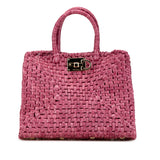 Raffia Studio Basket Top Handle Bag Pink - Lab Luxury Resale