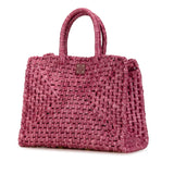 Raffia Studio Basket Top Handle Bag Pink - Lab Luxury Resale