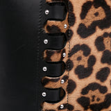 Pony Hair and Leather Leopard Printed Le Hinge Tote Brown - Lab Luxury Resale
