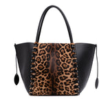 Pony Hair and Leather Leopard Printed Le Hinge Tote Brown - Lab Luxury Resale
