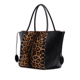 Pony Hair and Leather Leopard Printed Le Hinge Tote Brown - Lab Luxury Resale