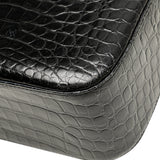 Croc Embossed Leather Gancini Crossbody Black - Lab Luxury Resale