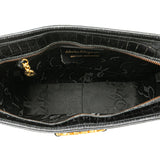 Croc Embossed Leather Gancini Crossbody Black - Lab Luxury Resale