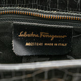 Croc Embossed Leather Gancini Crossbody Black - Lab Luxury Resale