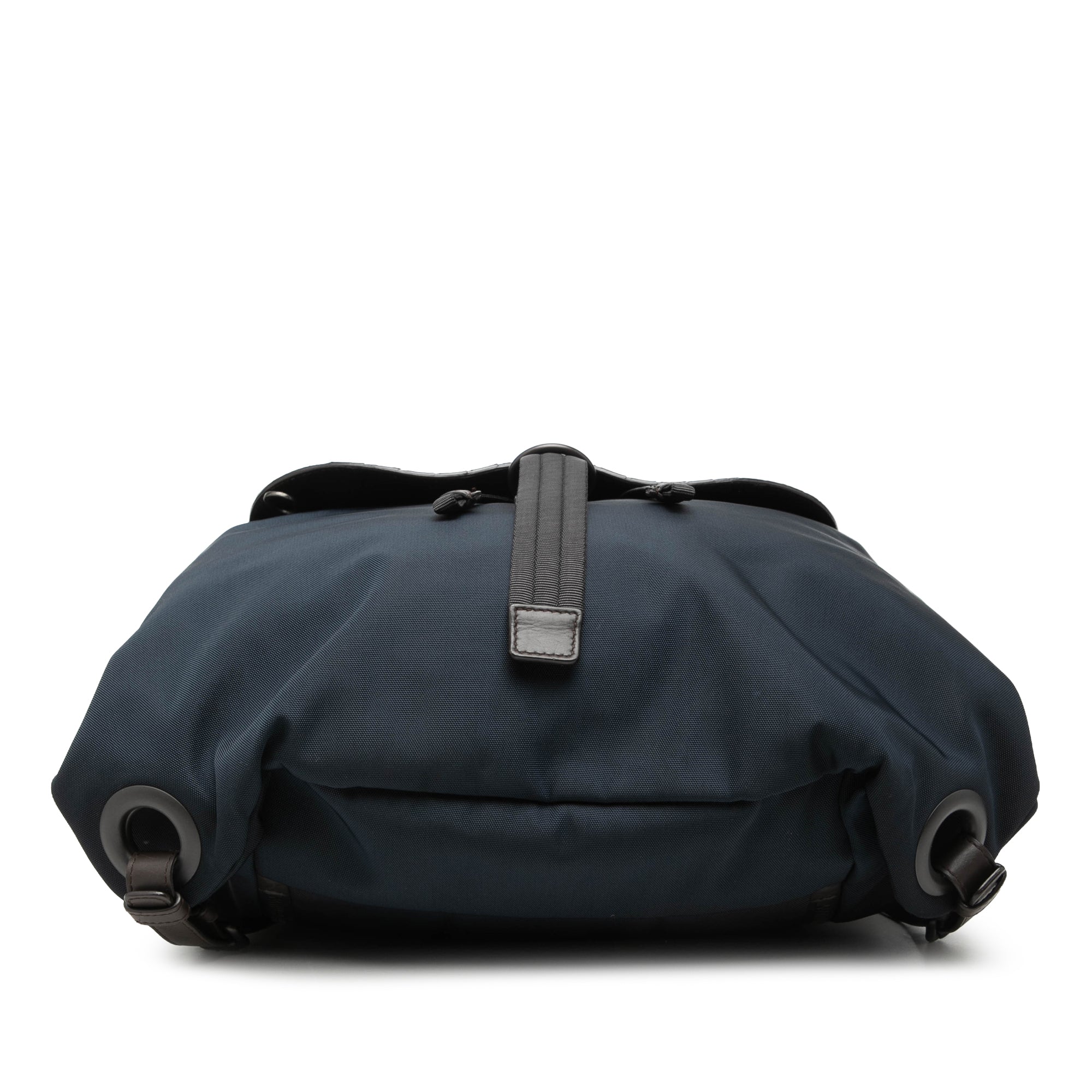 Canvas and Nappa Intrecciato Flap Backpack Blue - Lab Luxury Resale