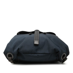 Canvas and Nappa Intrecciato Flap Backpack Blue - Lab Luxury Resale