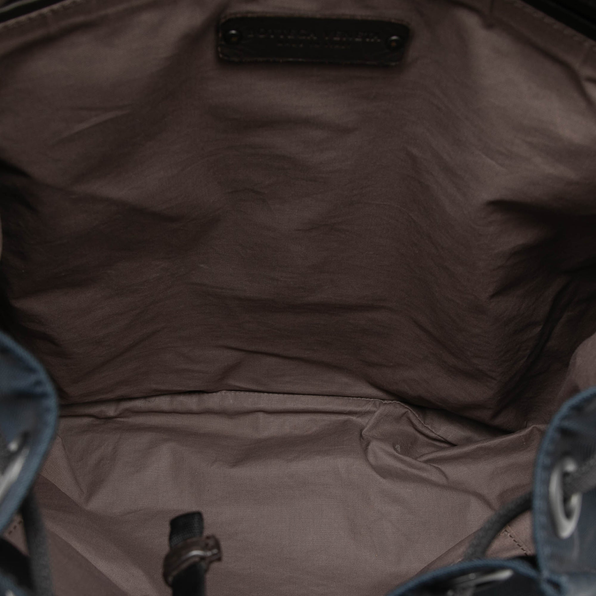 Canvas and Nappa Intrecciato Flap Backpack Blue - Lab Luxury Resale