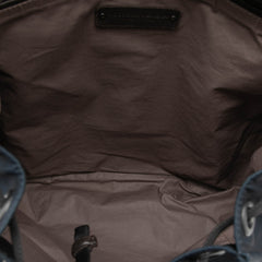 Canvas and Nappa Intrecciato Flap Backpack Blue - Lab Luxury Resale
