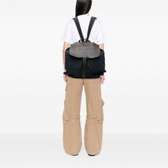 Canvas and Nappa Intrecciato Flap Backpack Blue - Lab Luxury Resale