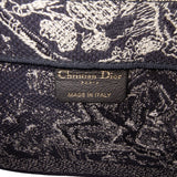 Large Canvas Toile de Jouy Reverse Embroidered Book Tote Blue - Lab Luxury Resale