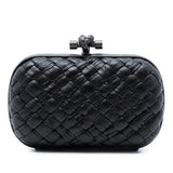 Nappa Intrecciato Knot Clutch Black - Lab Luxury Resale