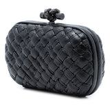 Nappa Intrecciato Knot Clutch Black - Lab Luxury Resale