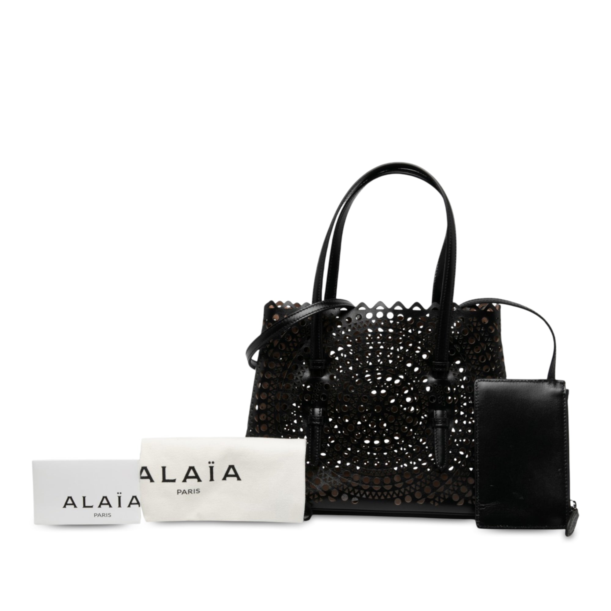 Vienne Calfskin Laser Cut Mina 25 Black - Lab Luxury Resale