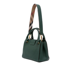Small Grained Calfskin Buckle Tote Green - Lab Luxury Resale