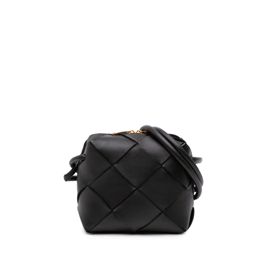 Mini Lambskin Intreccio Cassette Camera Bag Black - Lab Luxury Resale