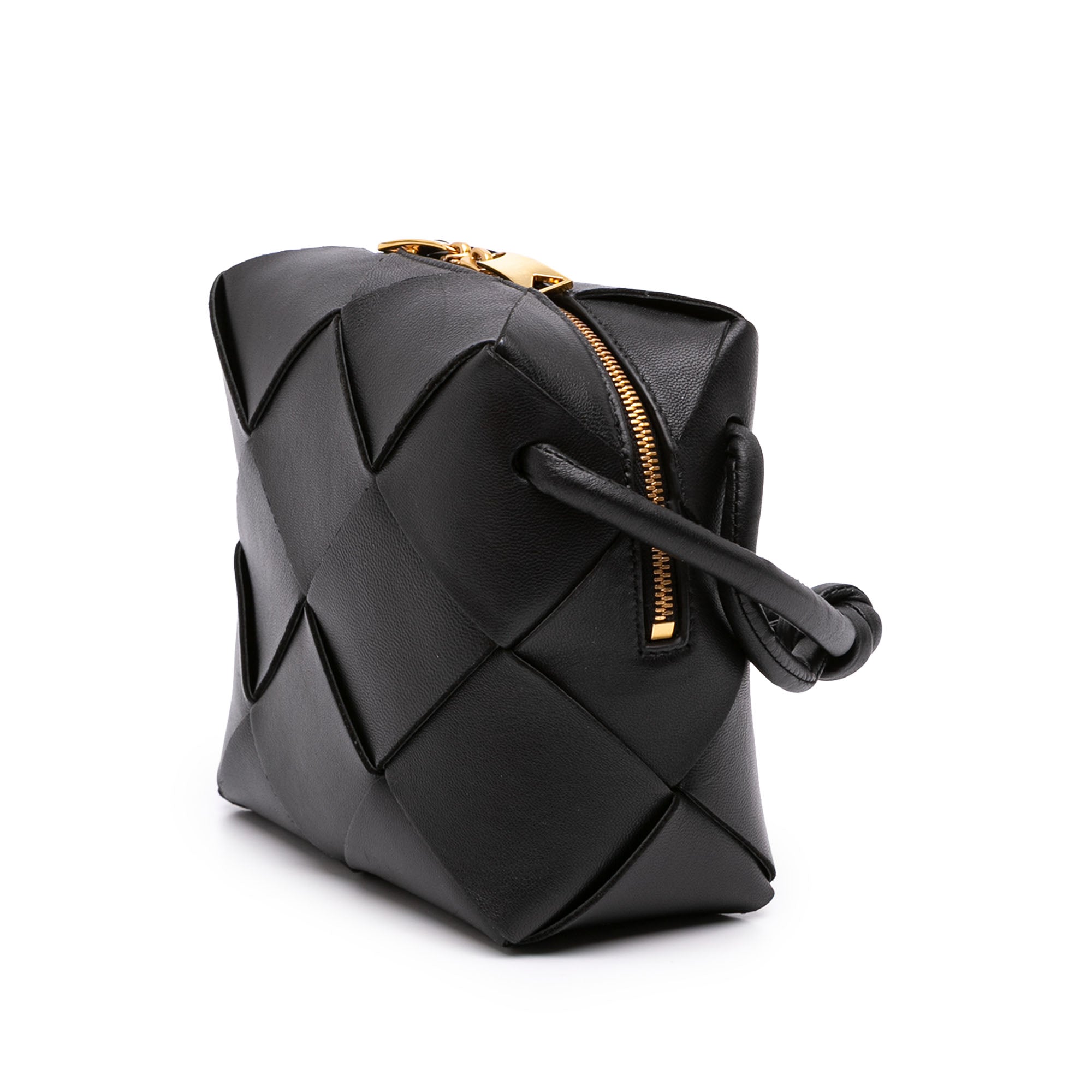 Mini Lambskin Intreccio Cassette Camera Bag Black - Lab Luxury Resale