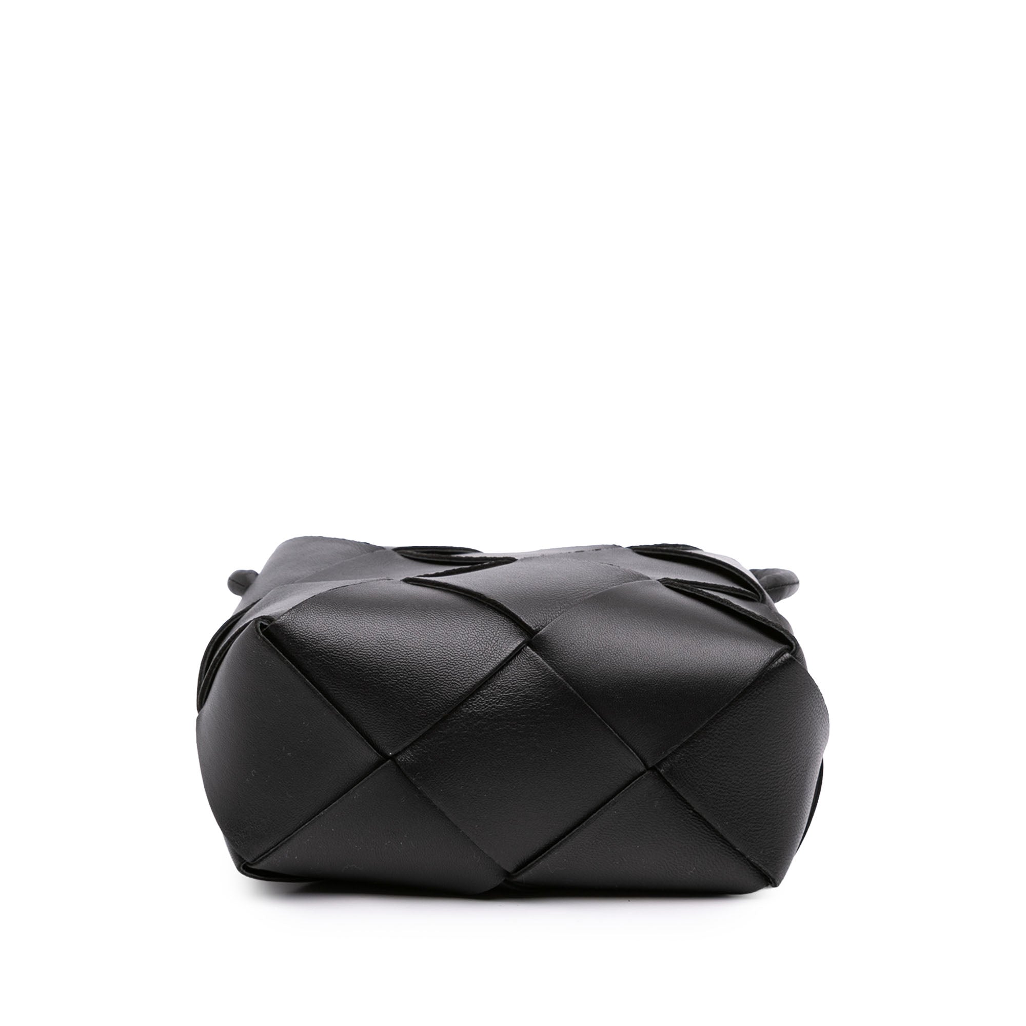 Mini Lambskin Intreccio Cassette Camera Bag Black - Lab Luxury Resale