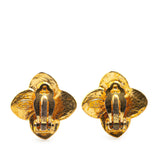 Gold Plated CC Clover Clip On Earrings Gold - Lab Luxury Resale