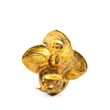 Gold Plated CC Clover Clip On Earrings Gold - Lab Luxury Resale