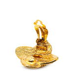 Gold Plated CC Clover Clip On Earrings Gold - Lab Luxury Resale
