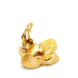 Gold Plated CC Clover Clip On Earrings Gold - Lab Luxury Resale