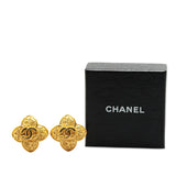 Gold Plated CC Clover Clip On Earrings Gold - Lab Luxury Resale