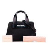Small Canapa Canvas and leather Logo Satchel Black - Lab Luxury Resale