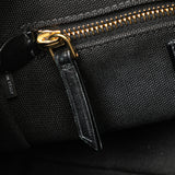 Small Canapa Canvas and leather Logo Satchel Black - Lab Luxury Resale