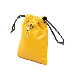 Nappa Logo Neck Phone Pouch Yellow - Lab Luxury Resale