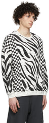 R13 Black & White Tiger & Checker Sweatshirt OS