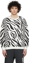 R13 Black & White Tiger & Checker Sweatshirt OS