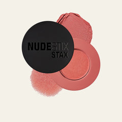 NUDESTIX Nudestix STAX All Over Color Blush Balm in Cheeky Coral, a natural-looking cheek and lip color in a sleek container