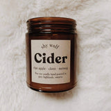 Shy Wolf Candles cider apple scented soy candle for home decor, featuring a warm fall-inspired design and fragrance.